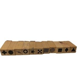 Wood Block Mounted Stamp Sets - Simple Shapes & “To”.